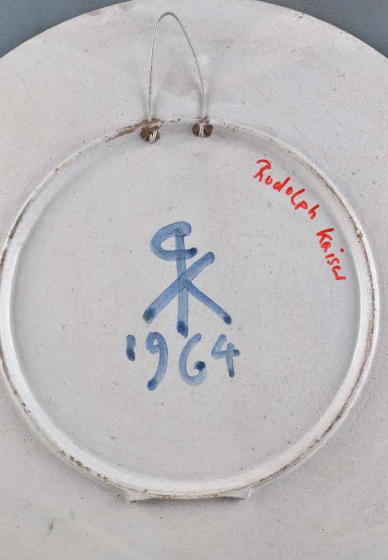 Rudolf KAISER (1910-1980)Keramik Wandteller, gemarkt und datiert 1964, Ø 43,7 cmRudolf KAISER ( - Bild 3 aus 3