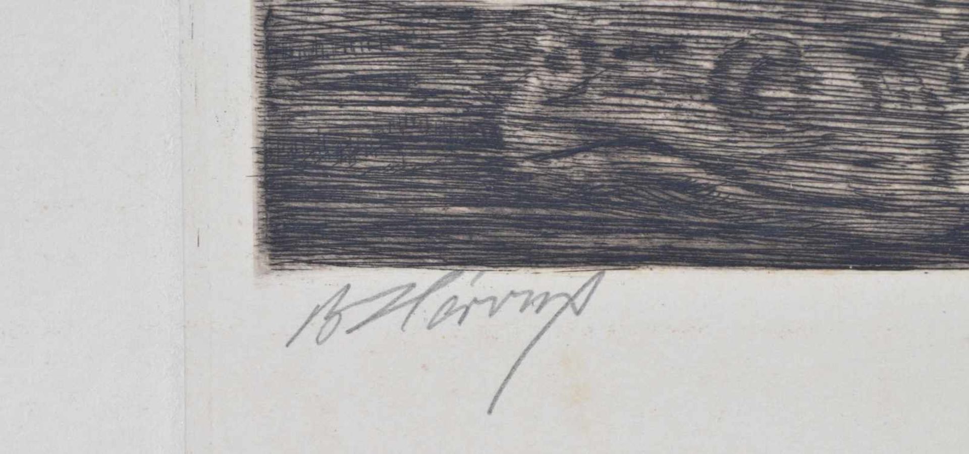 Bruno HEROUX (1868-1944)"Ohne Titel"Grafik-Multiple, Radierung auf Karton, 57 cm x 38 cm,links unten - Image 3 of 3