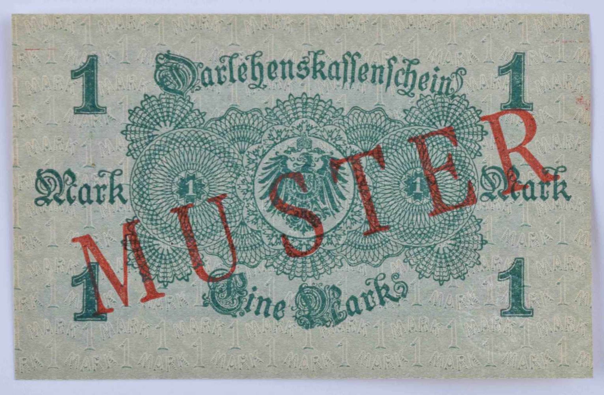 Deutschland, 1 Mark 12.08.1914Darlehenskassenschein, blaues Siegel, mit diagonalem roten Aufdruck- - Bild 2 aus 2