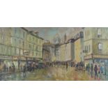 Künstler des 20. Jhd."Pariser Impression"Gemälde Öl/Leinwand, 120 cm x 60,5 cm,links unten