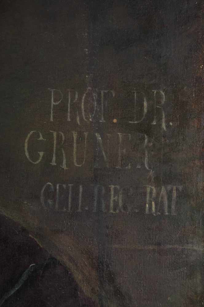 Künstler des 18./19. Jhd."Prof. Dr. Gruner"Gemälde Öl/Leinwand, 95 cm x 69 cm,partiell minimale - Image 4 of 6