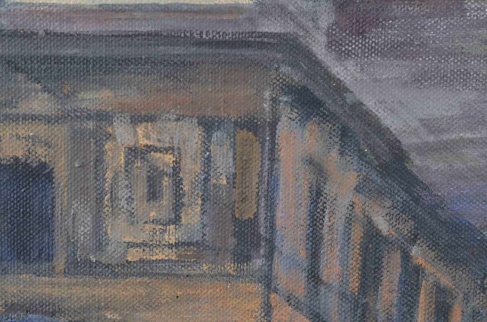 Konrad KNEBEL (1932)"Straße in Halle"Gemälde Öl/Leinwand, 90 cm x 100 cm,rechts unten signiert, - Image 5 of 7