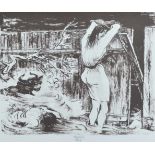 Gabriele MUCCHI (1899-2002)"Die Überschwemmung"Grafik-Tuschlithografie auf Karton, 70 cm x 50 cm,