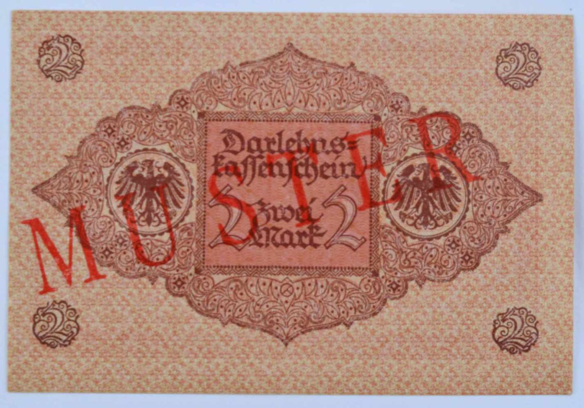 Deutschland, 2 Mark 01.03.1920Darlehenskassenschein, braunes Siegel, mit diagonalem roten Aufdruck- - Bild 2 aus 2