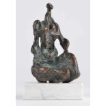 Theo BALDEN (1904-1995)"kleine Sitzende"Skulptur-Volumen, Bronze, H: 15 cm,monogrammiert, datiert 92