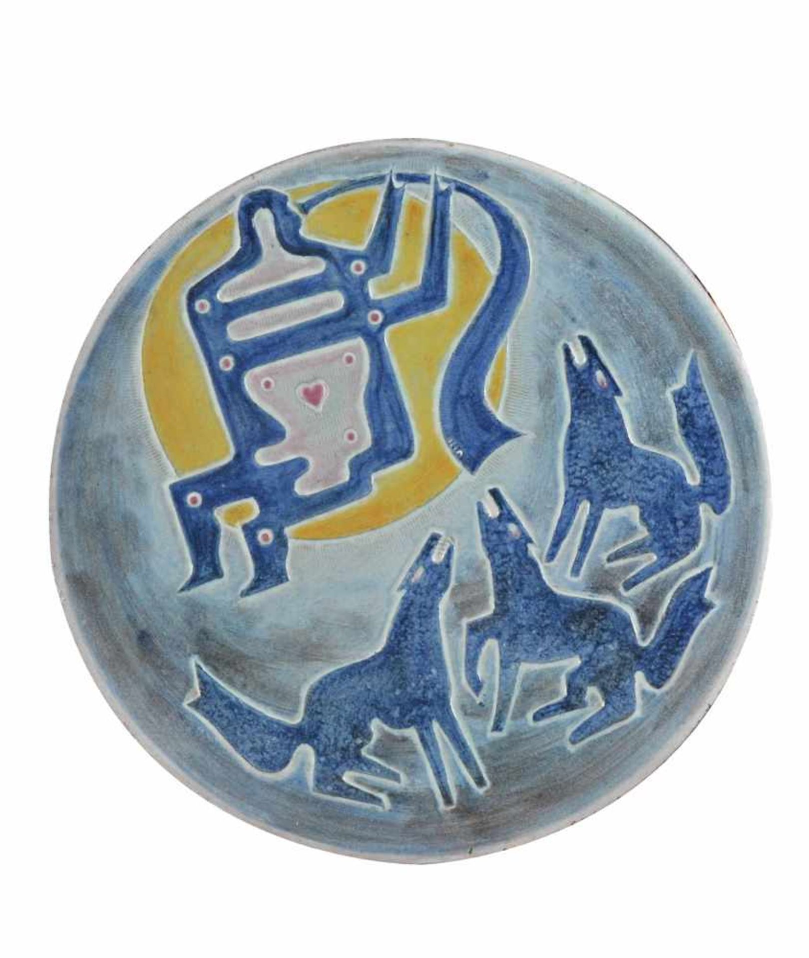 Rudolf KAISER (1910-1980)Keramik Wandteller, gemarkt und datiert 1964, Ø 43,7 cmRudolf KAISER (
