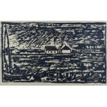 Harald HAKENBECK (1926)"Hiddensee"Grafik-Holzschnitt auf Tonpapier, Sichtmaß: 33 cm x 54,5 cm,