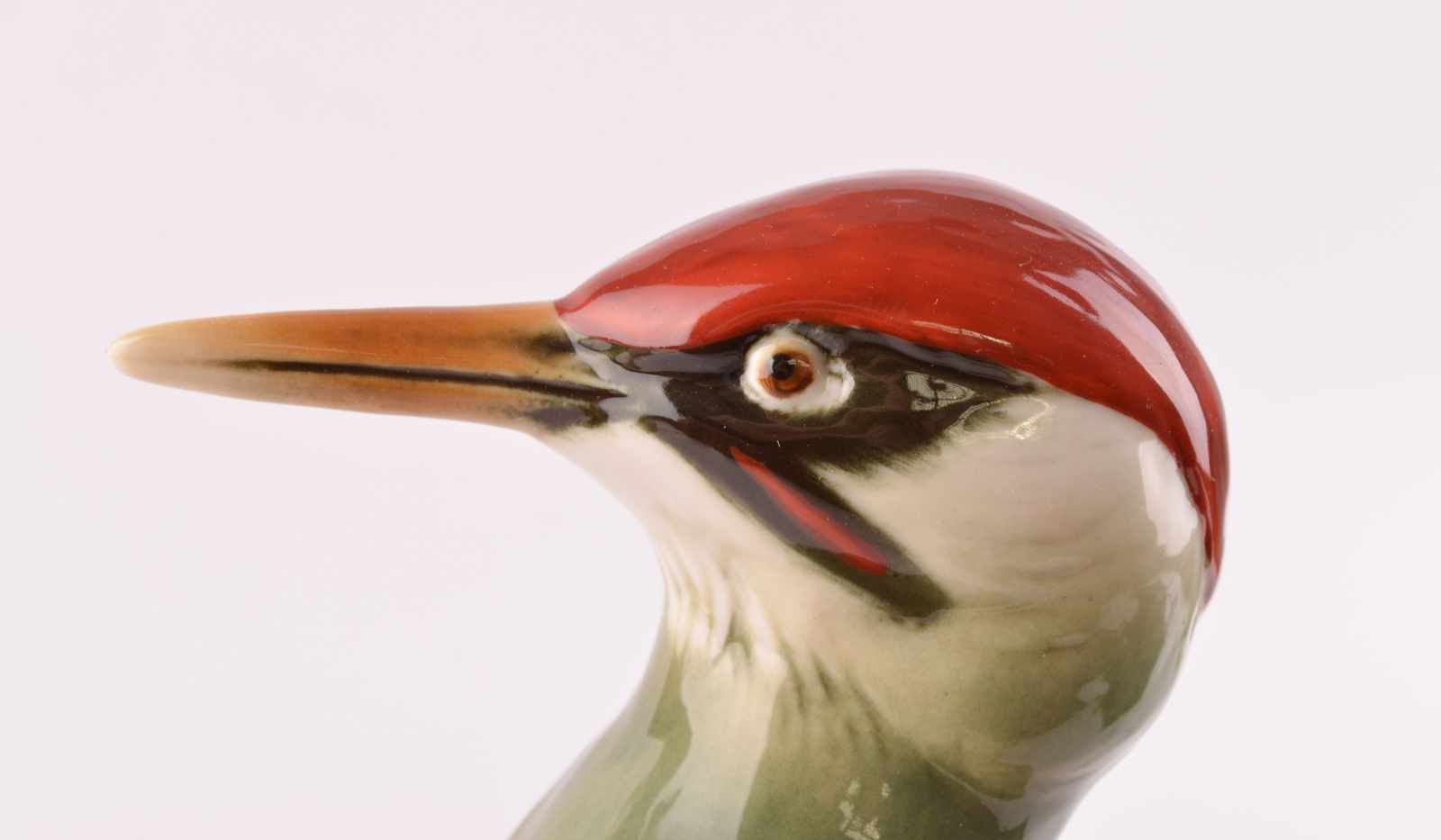 große Vogelfigur Grünspecht, Karl Ens Vokstedtauf Baumstamm sitzend, farbig staffiert, unterm - Image 4 of 5