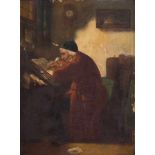 Gaston HAAS (Attrib.) (1852-1899)"Der Schreiber"Gemälde Öl/ Leinwand, 30 cm x 22 cm, mit Rahmen 50,5