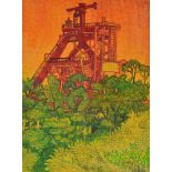 Helga KOEN (1937-2000)"Die Hütte"Gemälde Öl/Leinwand, 23,8 cm x 17,8 cm,rechts unten signiert,