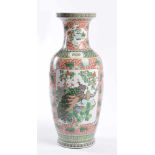 Bodenvase China um 1900umlaufend farbig staffiert mit floralem, Vogel- Landschaftsdekor, unterm