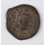 Byzanz, Mauricius Tiberius 582-602Follis, geprägt in Cyzicus, 10,32 gByzanz, Mauricius Tiberius