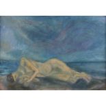 Ingrid GOLTZSCHE-SCHWARZ (1936-1992)"Strandgut"Gemälde Öl/Leinwand-Karton, 35 cm x 48,8 cm, in