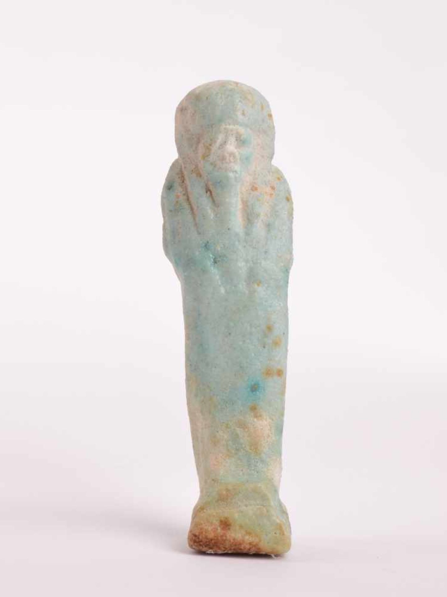 UschebtiFayence blau grün glasiert, H: 6 cmUschebtifaience blue glazed green, height: 6 cm