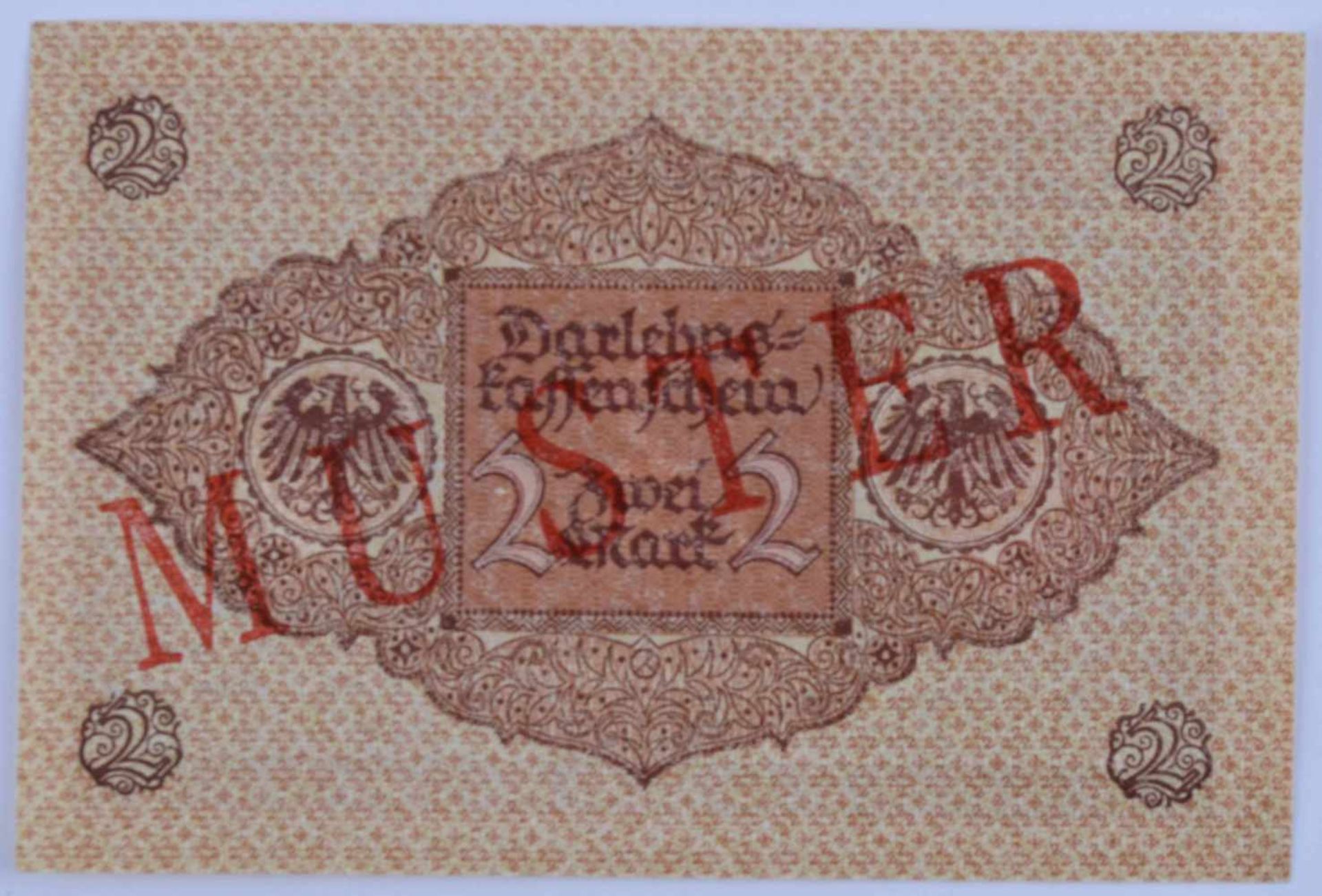 Deutschland, 2 Mark 01.03.1920Darlehenskassenschein, rotes Siegel, mit diagonalem roten Aufdruck- - Bild 2 aus 2