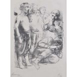 Giacomo MANZU (1908-1991)"Zorn"Grafik- Lithografie auf Bütten, 51,7 cm x 38 cm,links unten signiert,