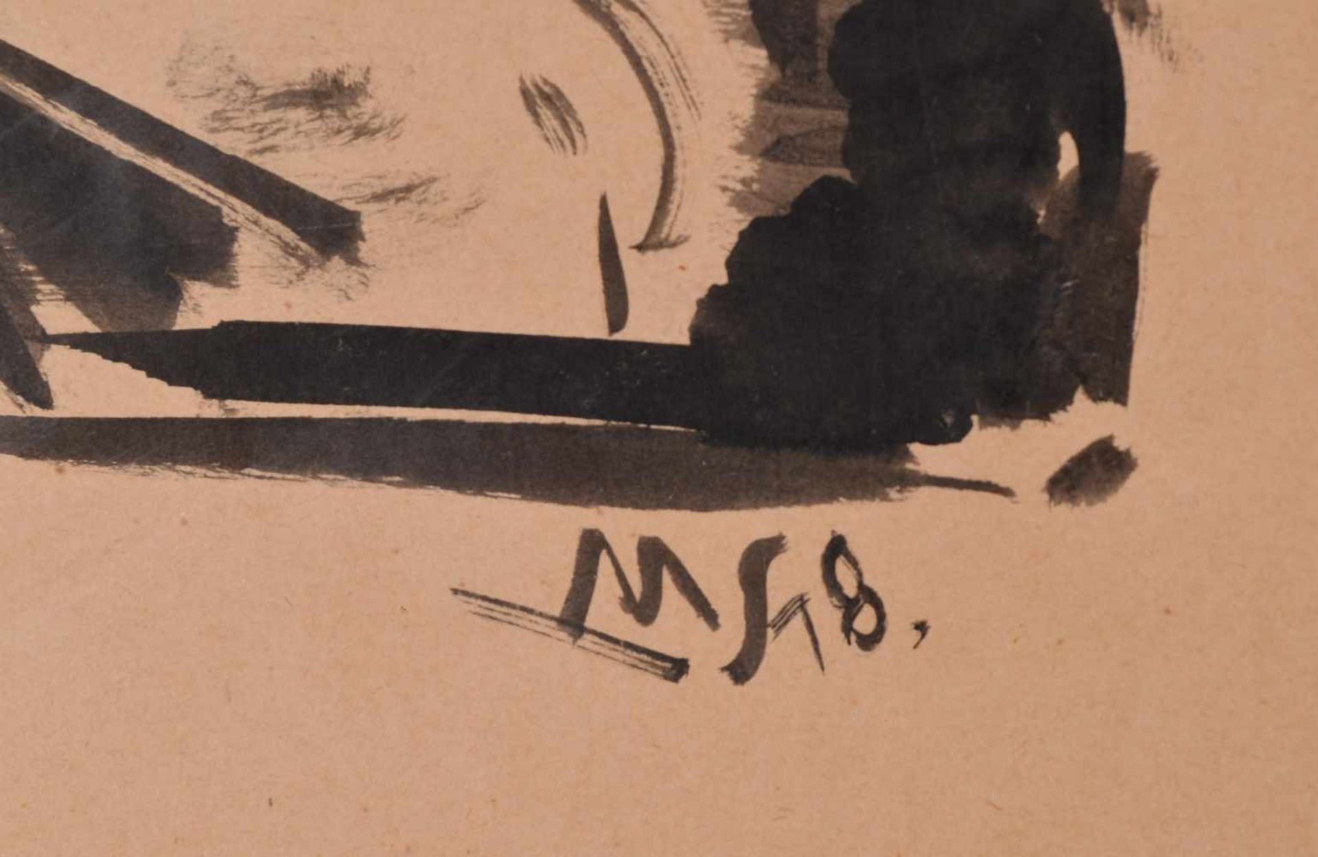 Max SCHWIMMER (1895-1960)"Der Tanz"Tuschezeichnung, 31,5 cm x 24,7 cm,rechts unten monogrammiert und - Image 4 of 4