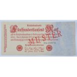 Deutschland, 500000 Mark 25.07.1923Reichsbanknote, mit diagonalem roten Aufdruck-Muster auf