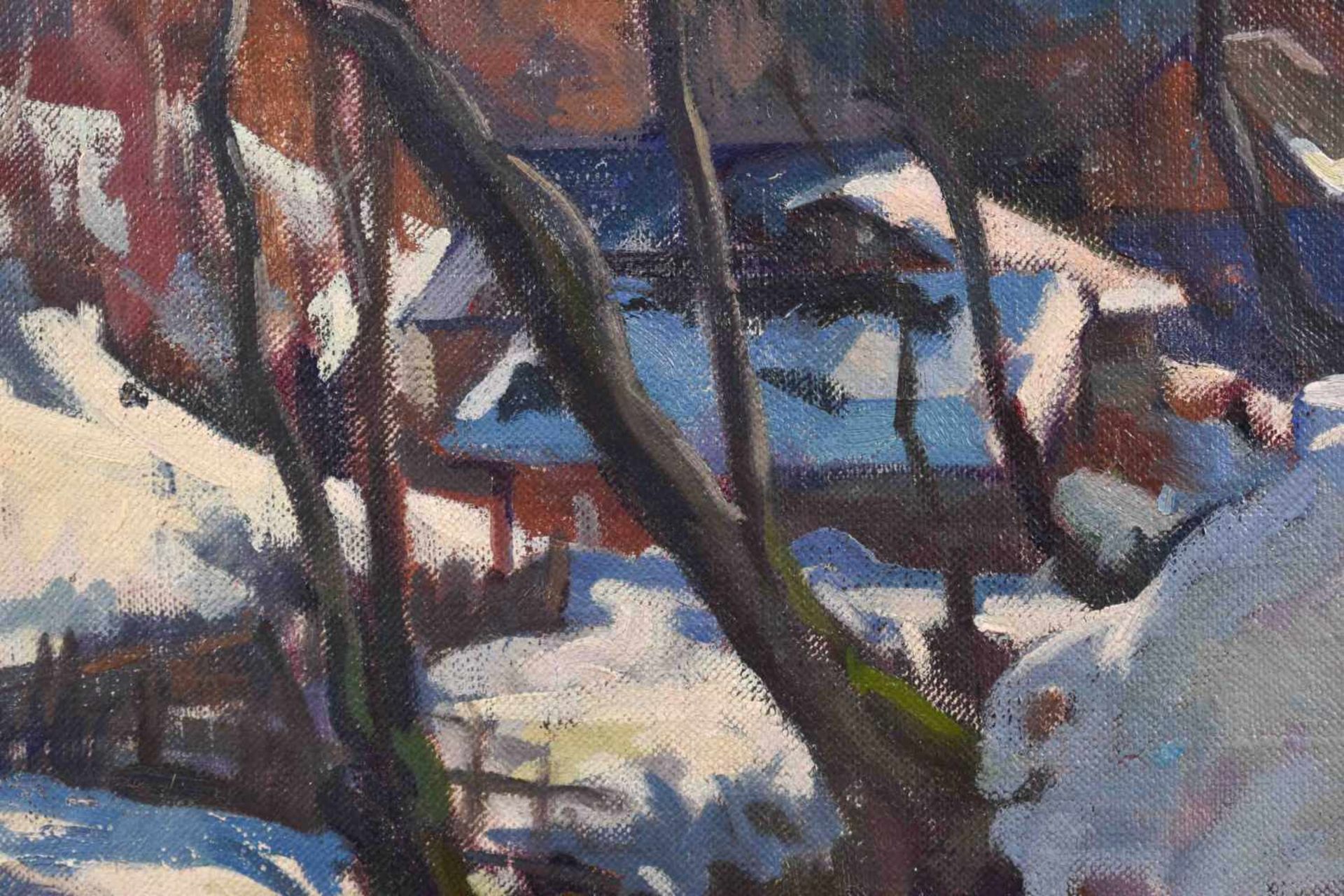 János KRIZSAN (1866-1948)"Winterliche Landschaft im Mittelgebirge"Gemälde Öl/Leinwand, 100 cm x - Image 4 of 6