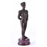 Anonymer Künstler Russland"Nikolai I. in Uniform"Skulptur-Bronze, auf Marmorsockel, Gesamthöhe 30