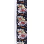 Obi Japan Meiji PeriodeSeidenstickerei mit Fächern und Schriftzeichen, L: ca. 225 cm, : ca. 28 cmObi