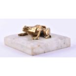 Anonymer Künstler des 19./20. Jhd.Frosch, Bronze, auf Marmorsockel, 2,2 cm x 6,7 cm x 5,8 cm ohne