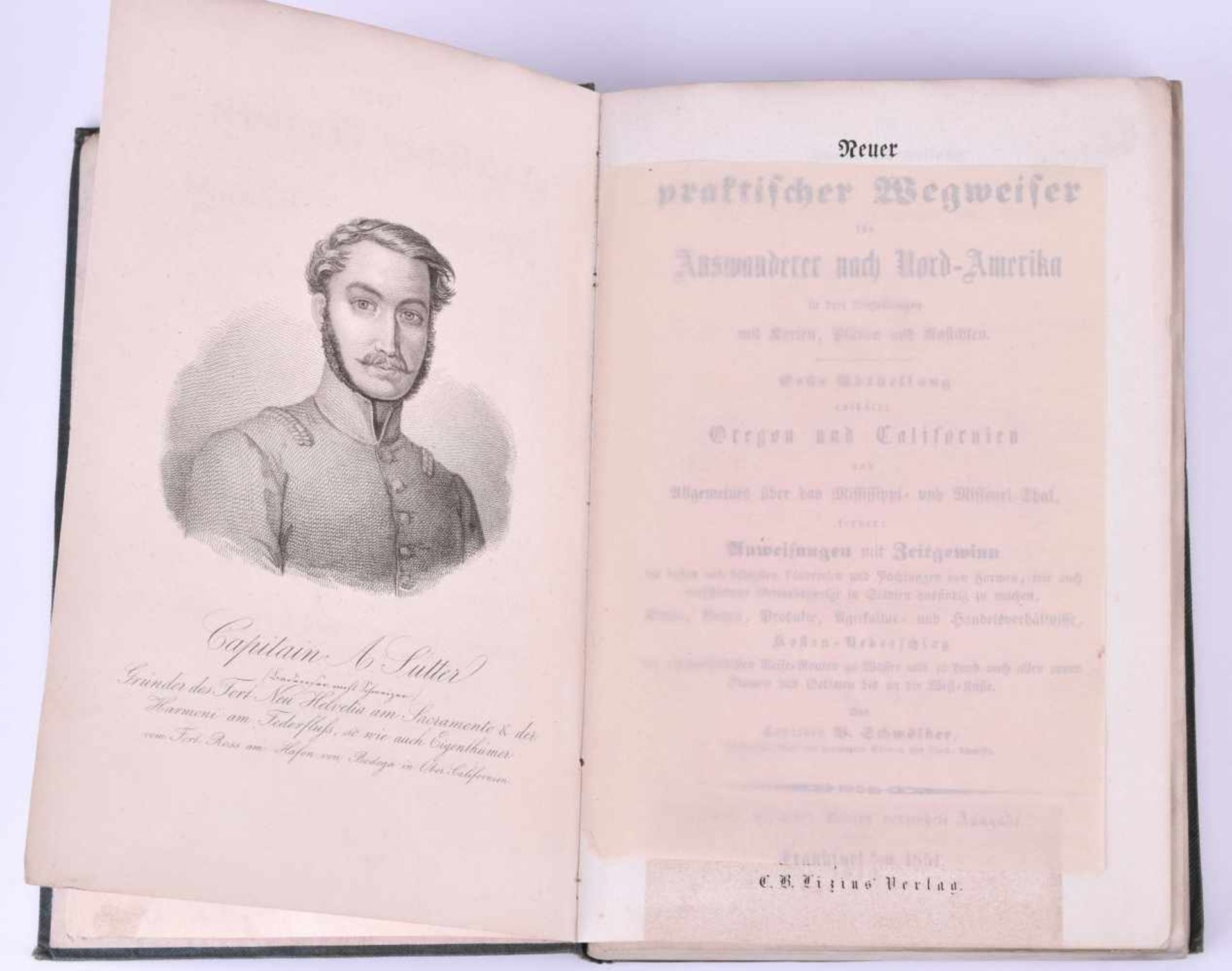 Wegweiser für Auswanderer nach Nordamerikagedruckt in Frankfurt/a.M. 1851, gut erhalten mit - Image 2 of 4