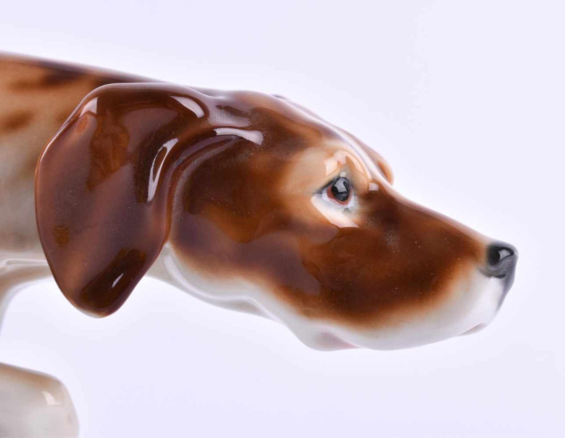 Jagdhund Goebelfarbig staffiert, gemarkt, 35 cm x 9,5 cm x 15,5 cmHunting dog Goebelcolorfully - Image 2 of 5
