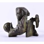 Jacqueline BRITO JORGE (1973)"Tête d'homme aux cymbales"Bronze, Skulptur-Volumen, 15 cm x 19 cm,