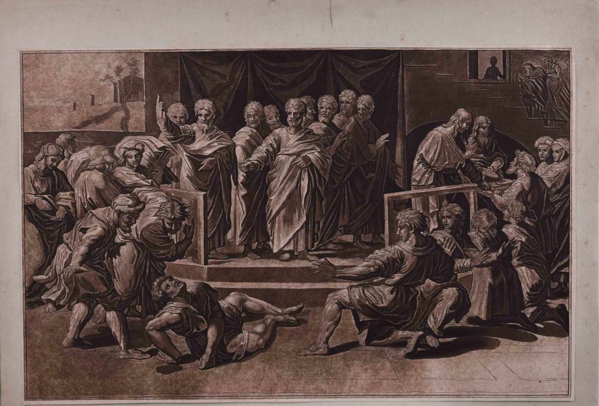 Frans Isaac BRUN (attrib.) (1535-c.1610 / 20)"die Mahnung"Grafik-Radierung auf Bütten, 32 cm x 49,