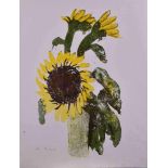 Wilhelm GEYER (1900-1968)"Sonnenblumen"Grafik-Farblithografie, 55 cm x 42 cm,links unten signiert,