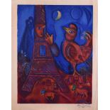 Marc CHAGALL (1887-1985)"Bonjour Paris"Grafik-Farblithografie, 63 cm x 47 cm,rechts unten