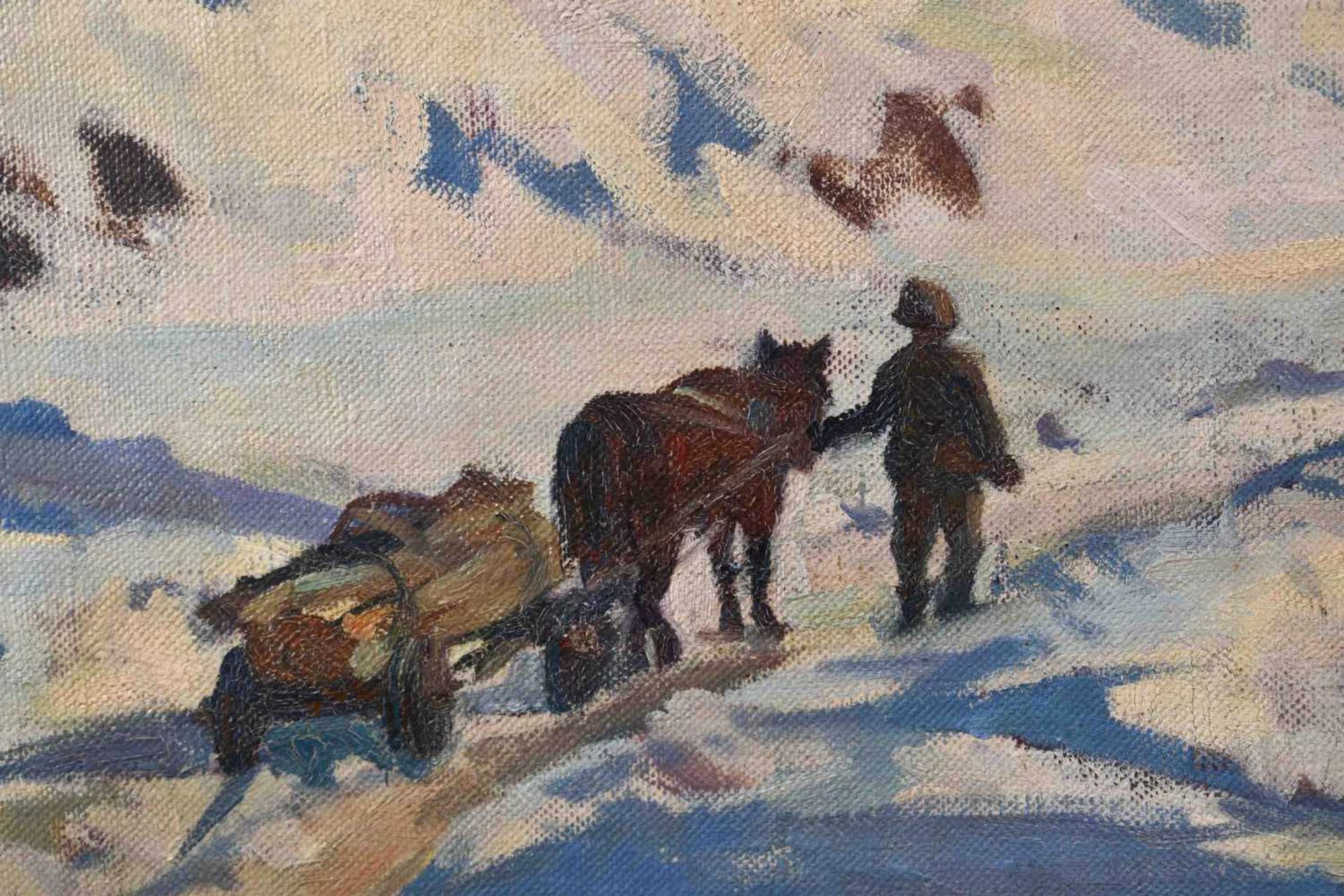János KRIZSAN (1866-1948)"Winterliche Landschaft im Mittelgebirge"Gemälde Öl/Leinwand, 100 cm x - Image 3 of 6