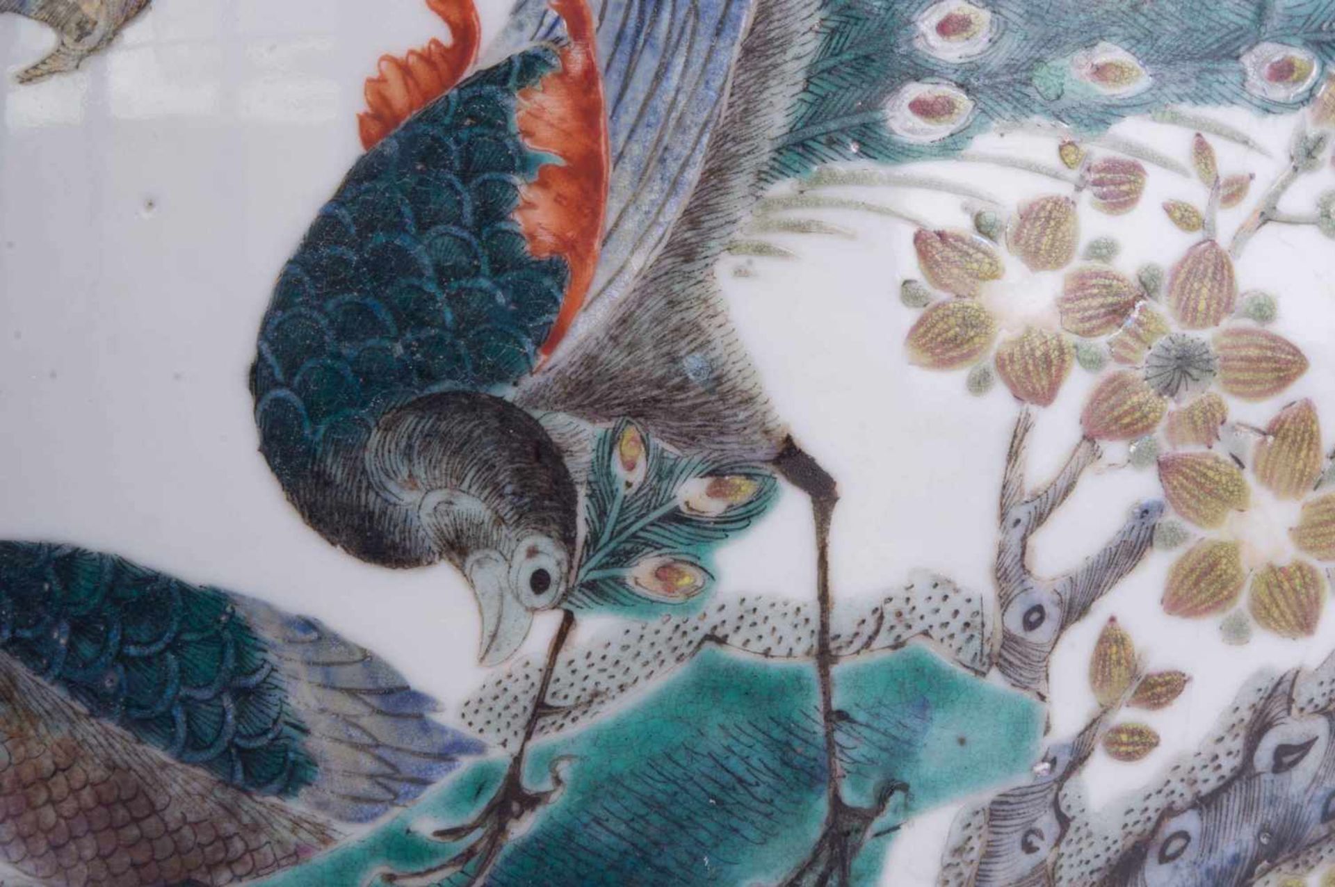 Ingwertopf China Qing DynastieDaoguang 1820-1830, schau- und rückseitig mit polychromer - Image 6 of 7
