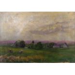 Rudolf SCHMIDT (1873-1963)"Landschaft bei Meißen mit Schafen"Gemälde Öl/Leinwand, 53,5 cm x 75 cm,