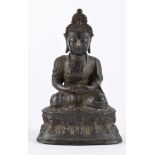 Buddha China Ming PeriodeBronze, auf Lotusthron sitzend, H: 22,5 cmBuddha China Ming periodbronze,