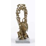 unbekannter Künstler des 20 Jhd."Zauberer"Volumen-Skulptur, Bronze, Gesamthöhe: 22 cmunknown