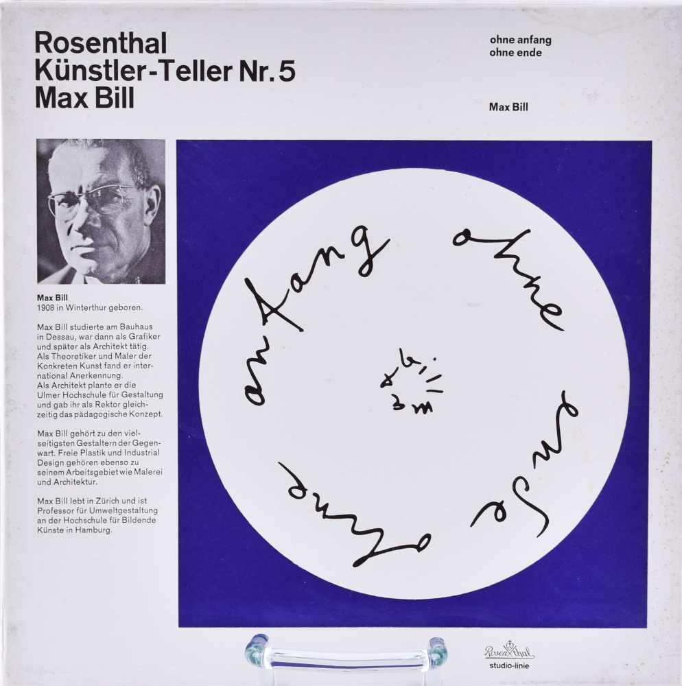 Rosenthal Porzellan Künstler-Teller Nr. 5 Max BillAus der Serie Rosenthal Studioline mit Max Bill - Image 2 of 3