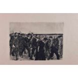 Käthe KOLLWITZ (1867-1945)"der Weberzug"Grafik-Radierung, 21,5 cm x 29,5 cmKäthe KOLLWITZ (1867-