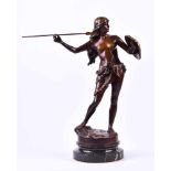 Jean GARNIER (1853-c.1910)"Amazone bei der Jagd"Skulptur-Bronze, auf Marmorsockel stehend,