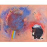 Adi HOLZER (1936)"Regenbogenclown"Grafik-Farblithografie/handcoliert auf Malkarton, 55 cm x 69 cm,