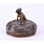 Wiener BronzeMops, wohl Tintenfass, 3,5 cm x 4,5 cm x 3,7 cmViennese bronzepug, probably inkwell,