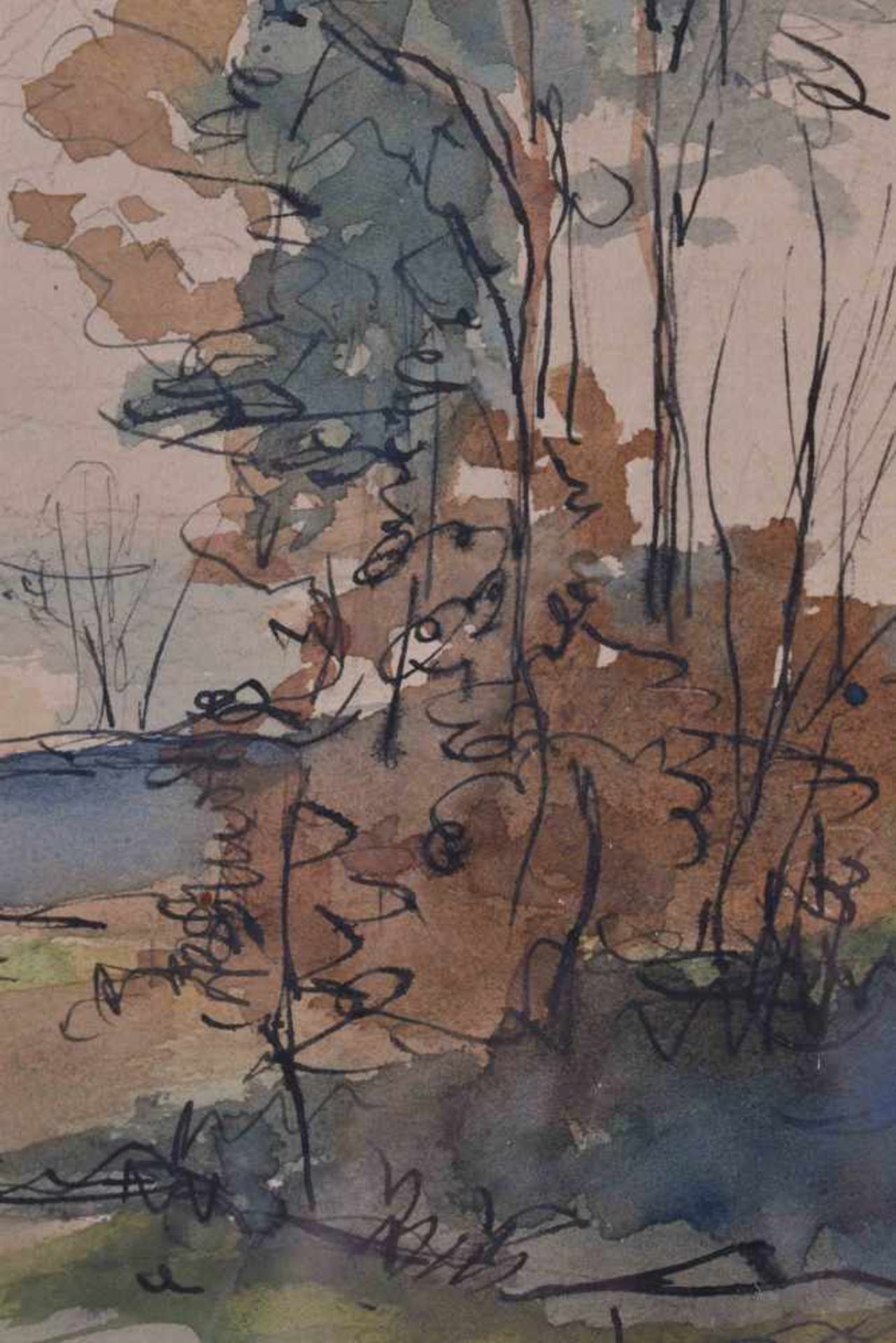 Hermann LOTZE (1906-?)"Im Grunewald"Zeichnung-Aquarell, Sichtmaß 35 cm x 43 cm,rechts unten - Bild 3 aus 5