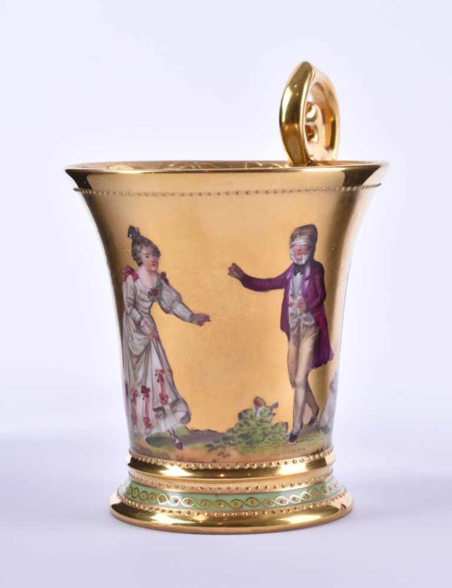 Biedermeier Tasse Thüringenreich goldstaffiertBiedermeier mug Thuringiarichly gold staffed - Image 5 of 6