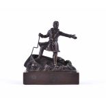 Künstler des 19. Jhd."Peter der Große"Skulptur-Bronze, auf Bronzesockel, Gesamthöhe 13 cm,unterm