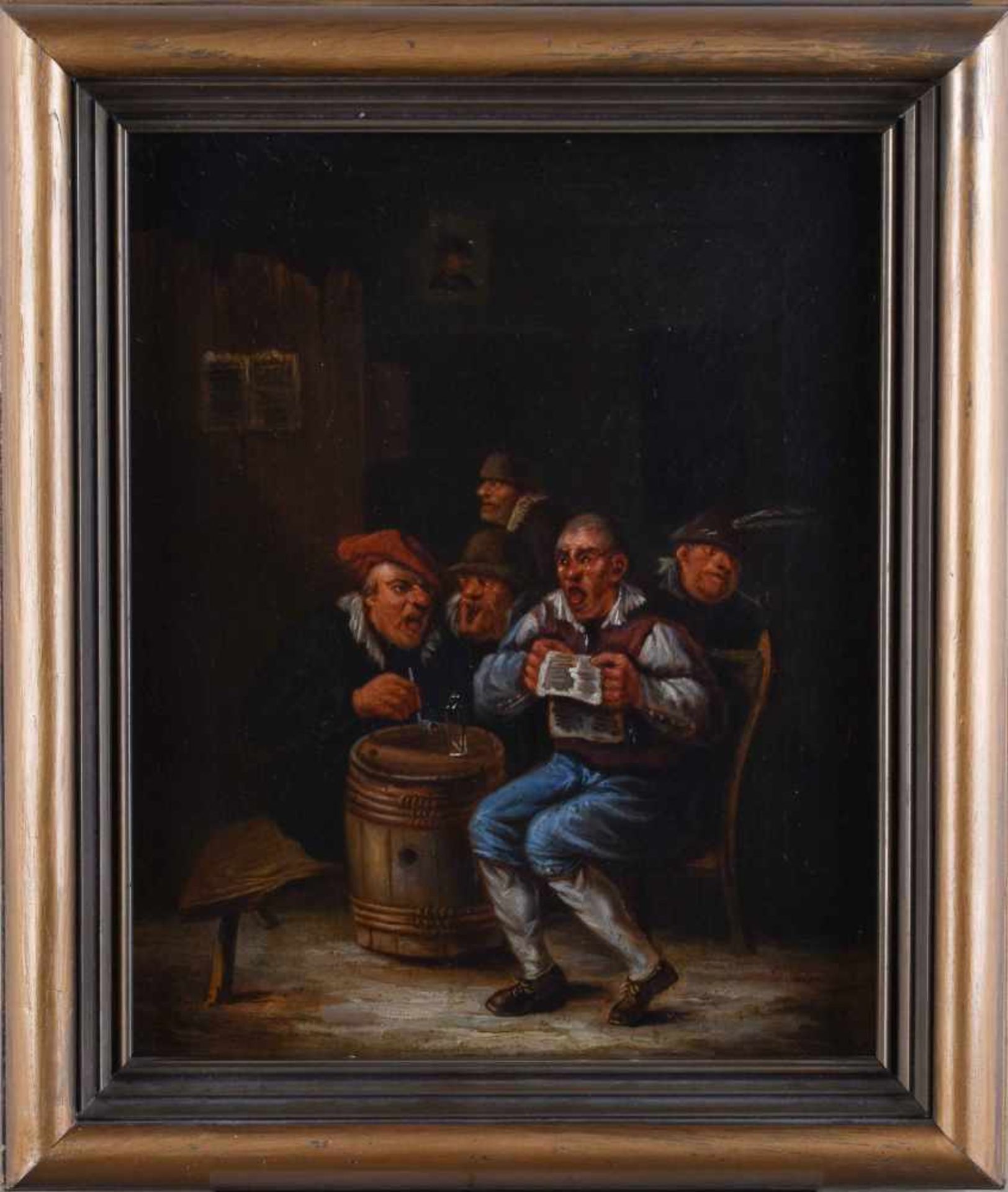 Anonymer Künstler um 1800"Wirtshausszene"Gemälde Öl/Leinwand, 33,3 cm x 27 cmAnonymous artist around - Image 2 of 5