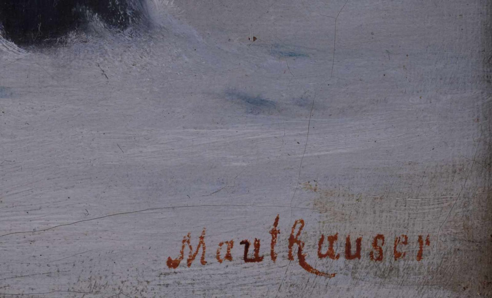 Mauthauser wohl Tschesischer Künstler des 19. Jhd."Auf der Hut"Gemälde Öl/Leinwand, 26,5 cm x 21,5 - Bild 6 aus 7