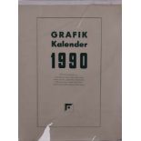 DDR Grafik-Kalender 1990mit 12 original,handsignierten, datierten und nummerierten Grafiken auf