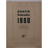 DDR Grafik-Kalender 1990mit 12 original,handsignierten, datierten und nummerierten Grafiken auf