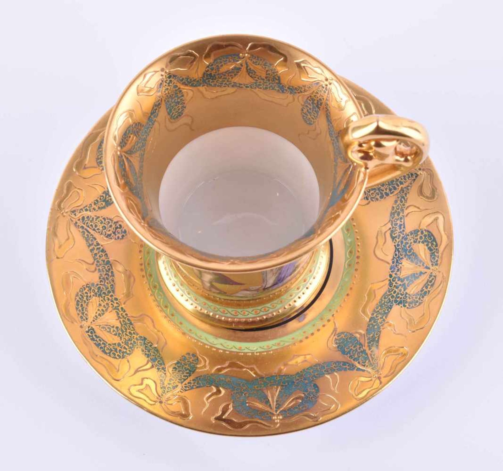 Biedermeier Tasse Thüringenreich goldstaffiertBiedermeier mug Thuringiarichly gold staffed - Bild 2 aus 6